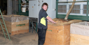 Adam Chapman drives the Ashburton van then returns to the Ashburton site and runs the Oliver plant that specialises in cleaning peas, brassicas and clover.